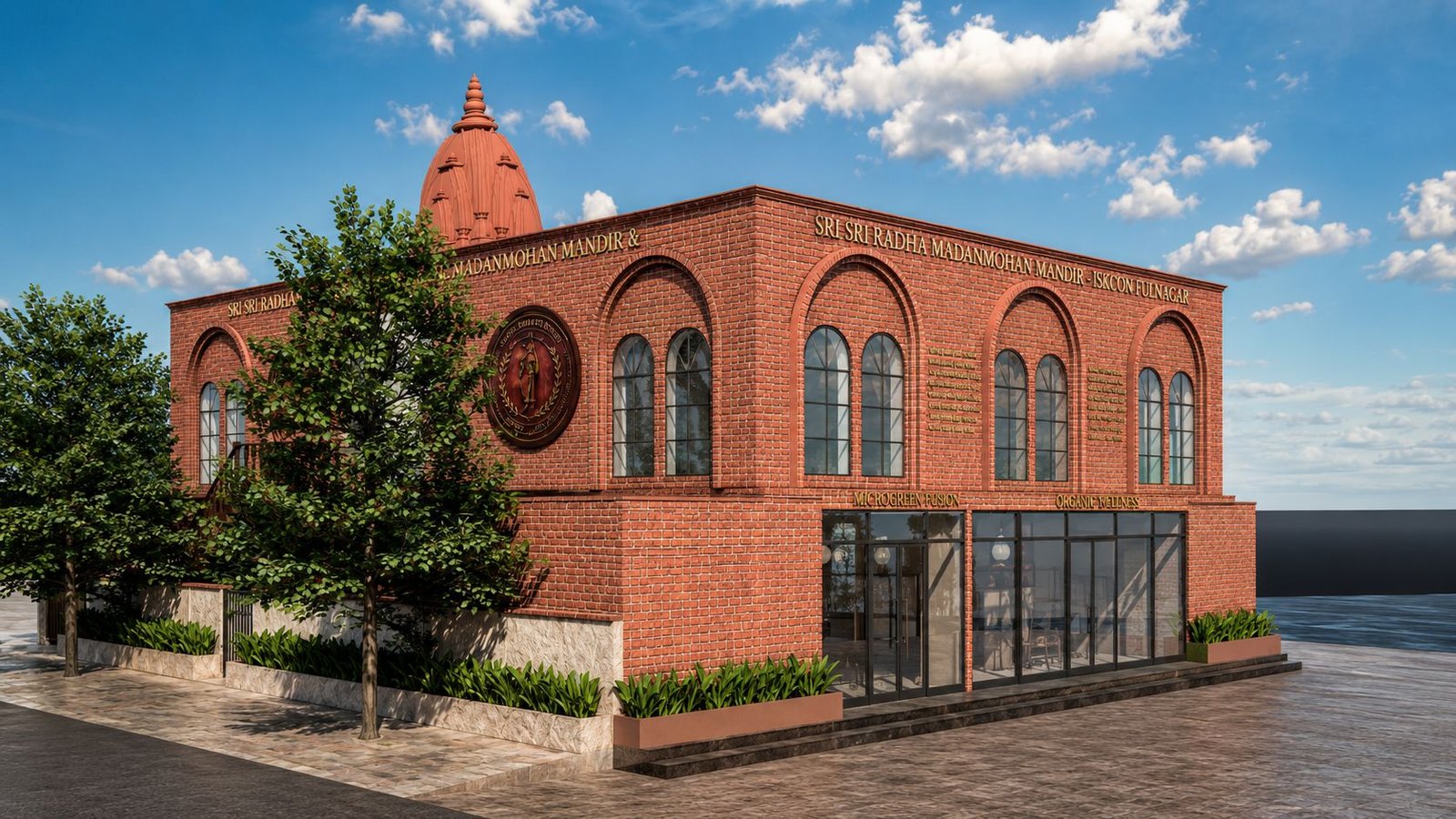Architectural view of the proposed ISKCON Filmnagar temple